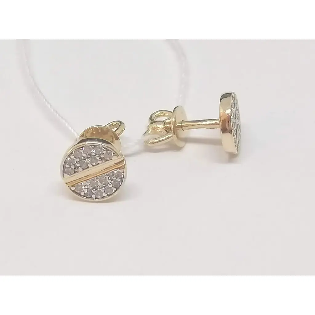 Золотые серьги-пуссеты Favoritum с фианитами. 211072 - фото 2