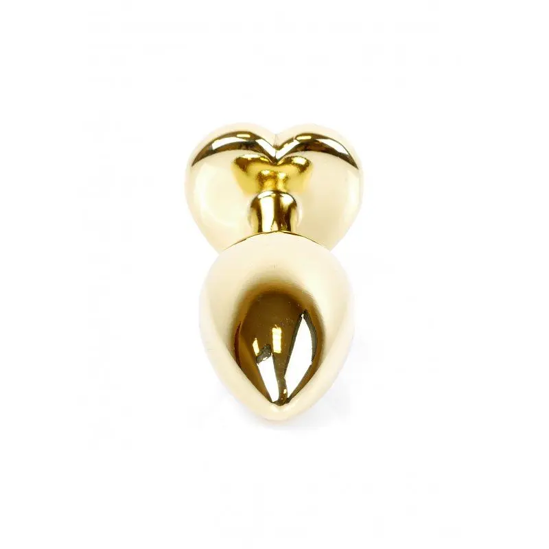 Анальна пробка з кристалом B-Series Jewellery Gold Heart Plug Clear, 7х2,7 см, прозорий - фото 3