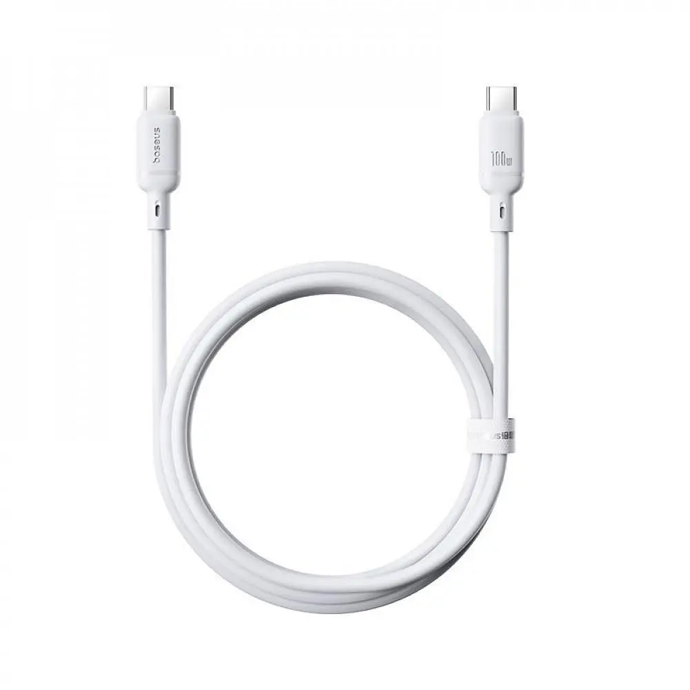 Кабель Baseus Silky Series Fast Charging Type-C to Type-C 100W (2m) white (P10377704213-01) - фото 2