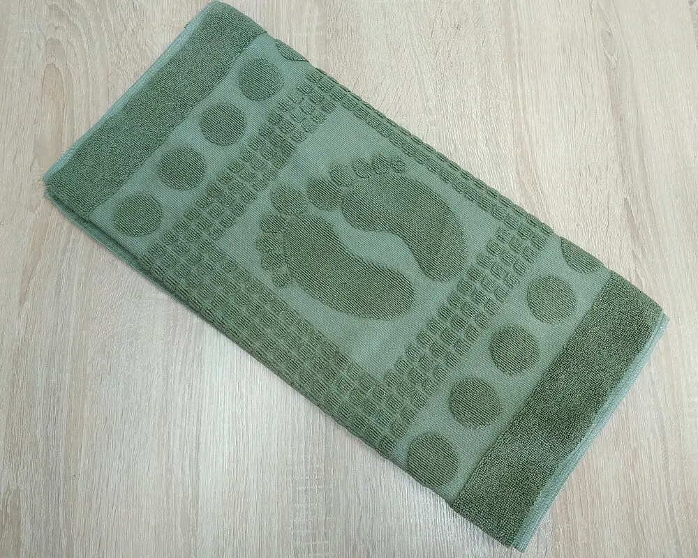 Турецький рушник для ніг Zeron 50х70 Green щільність 750 г/м2 - фото 4