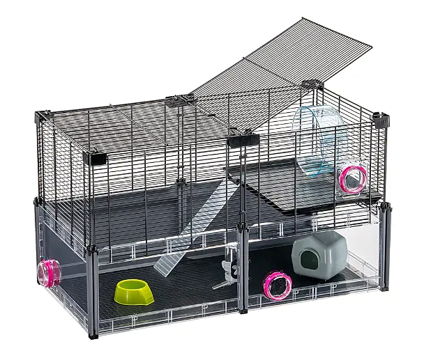 Модульна клітка для хом'яків та мишей Ferplast Multipla Hamster з аксесуарами чорна 72.5x37.5x42 см 57007217 - фото 4