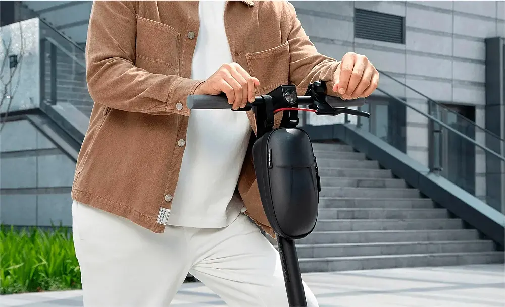 Сумка для самокату Xiaomi Electric Scooter Storage Bag Black PU EVA жорсткий корпус багатосекційне кріплення на кермо - фото 5
