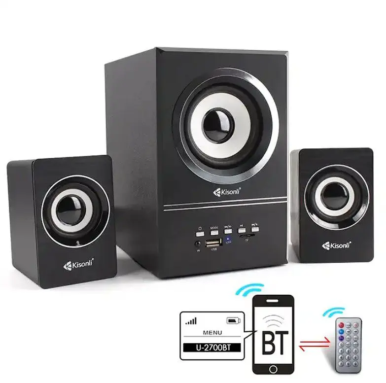 Компьютерные колонки 2.1 Kisonli U2700BT, Bluetooth, AUX, 5W+2x3W - фото 4