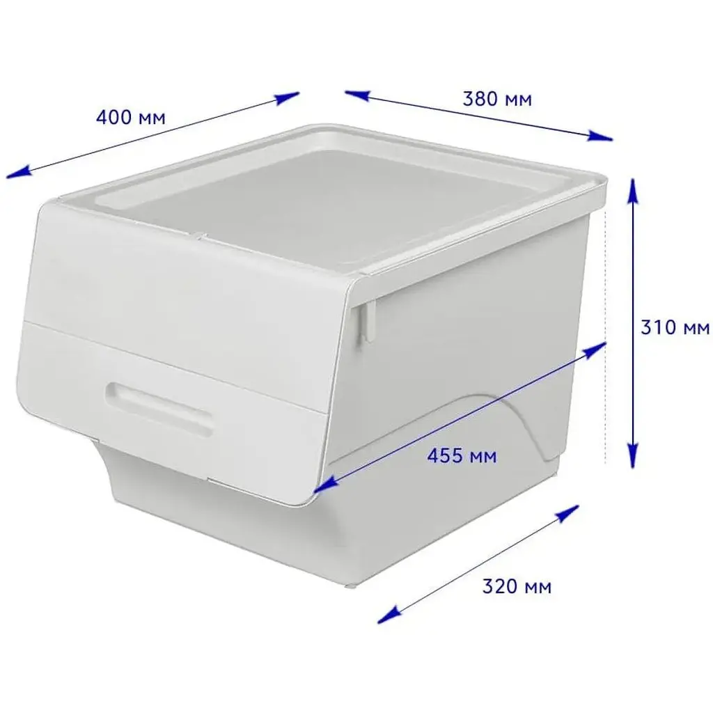 Контейнер для зберігання Wall Sticker 45.5х38х31 см Білий SW-00002420 - фото 2