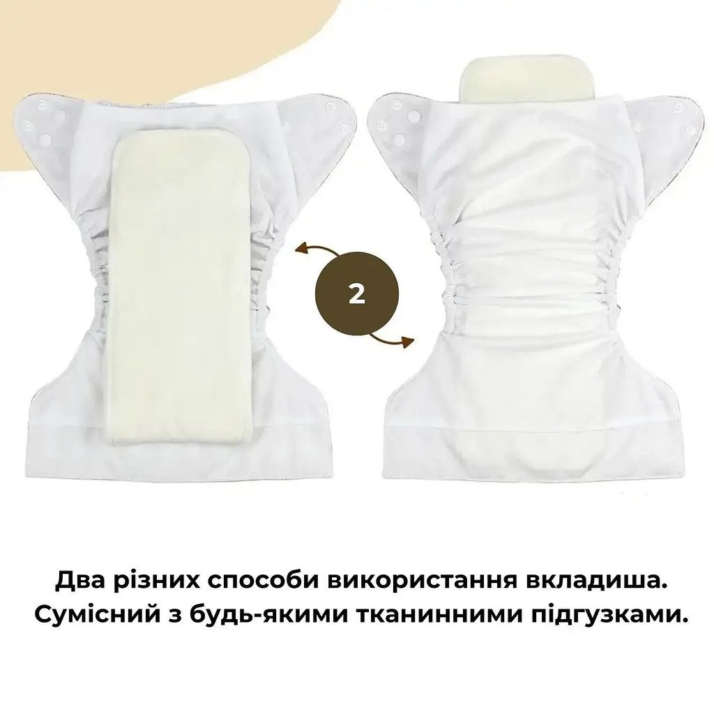 Вкладиш багаторазовий для дорослих підгузків, 4-шаровий, бамбуково-бавовняний, 48x19 см, білий - фото 9