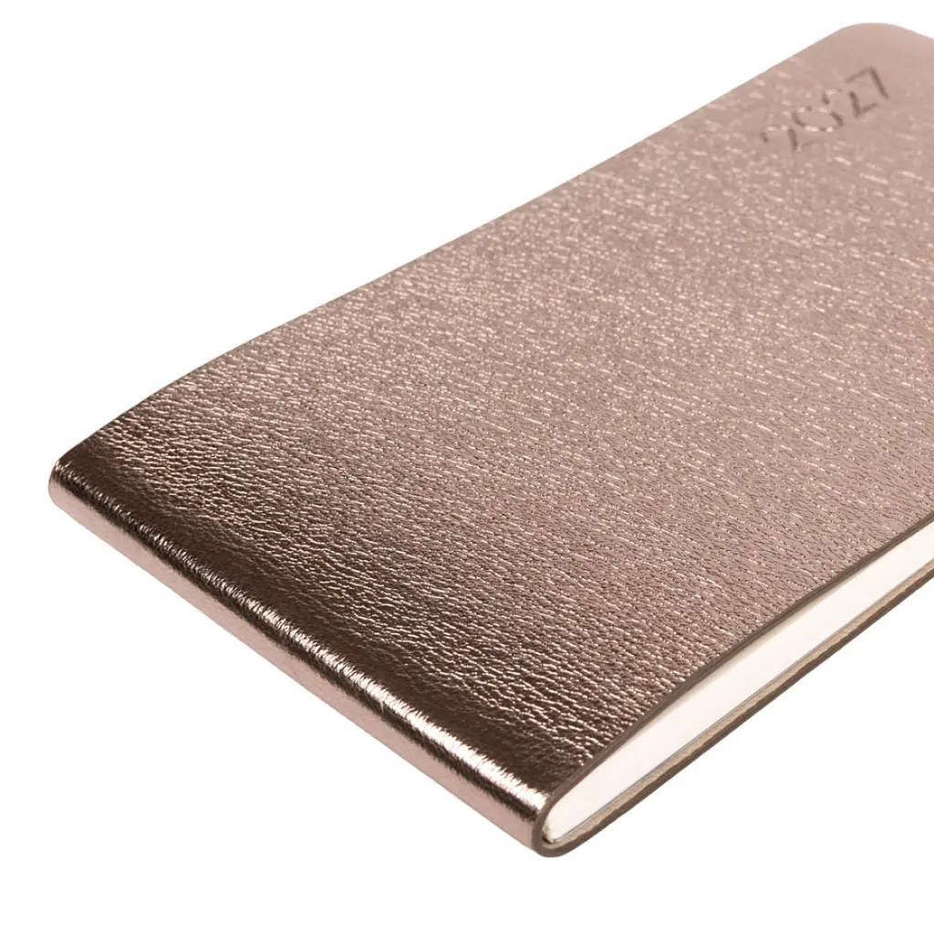 Ділова записна книжка-тижневик Leo Planner м'яка датована 2027 Glory 252740 128 аркушів 10х17 см темно-сірий металік - фото 3