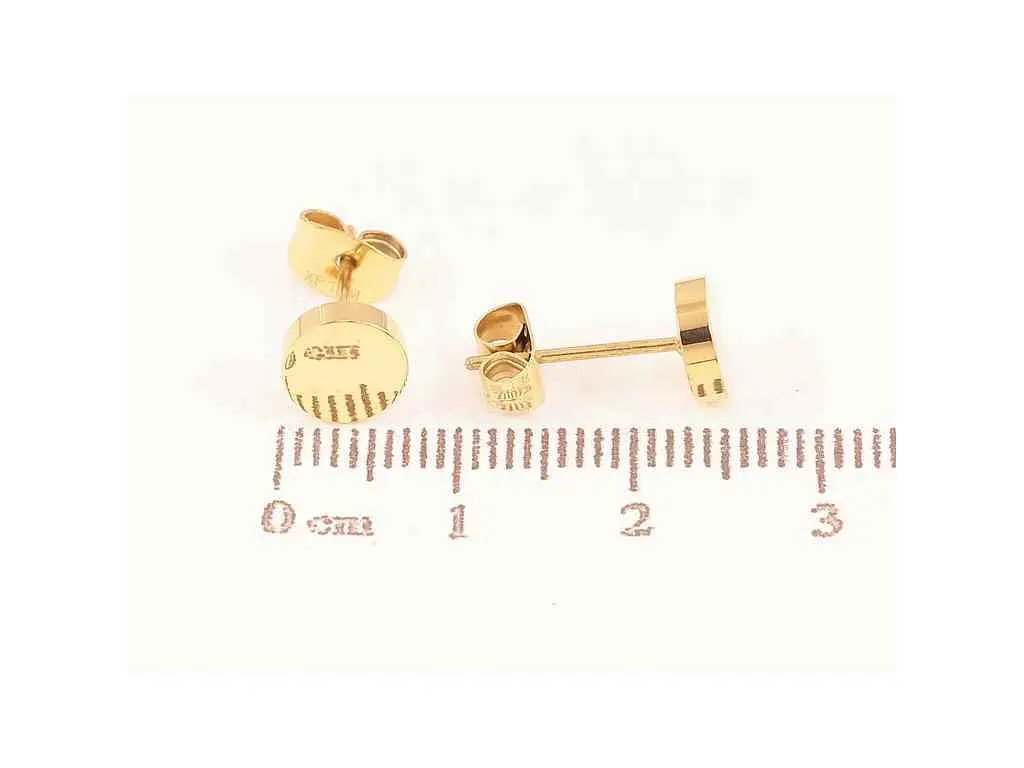 Сережки Xuping пусети TTM Stainless Steel 14K "Кола" ø7мм (335907) 1,5см - фото 2
