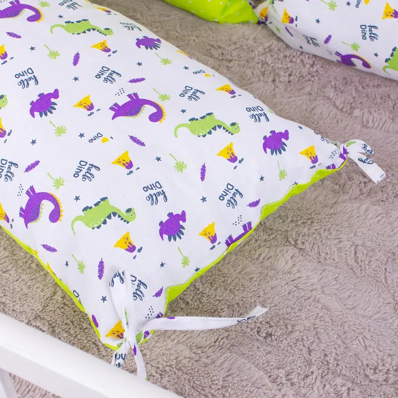 Подушка-борт MirSon Kids Time 18-0001 Hello Dino захисна біла 4 шт. - фото 4
