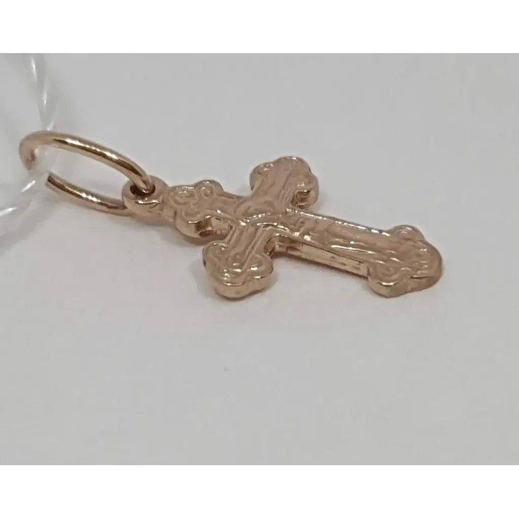 Золотой крестик Семейные драгоценности. Распятие Христа. 140211 - фото 3