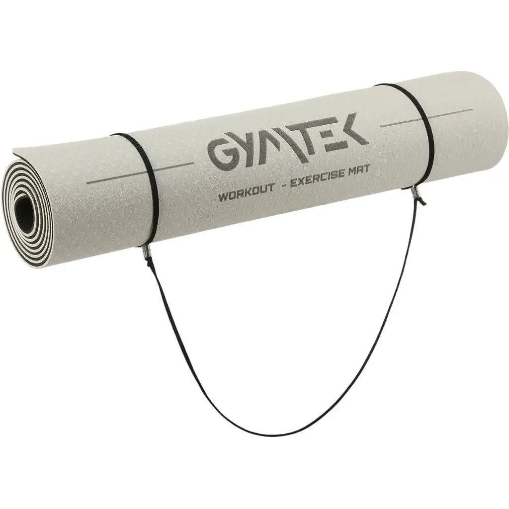 Килимок для фітнесу та йоги Gymtek Premium TPE 0.6 см сіро-чорний - фото 8