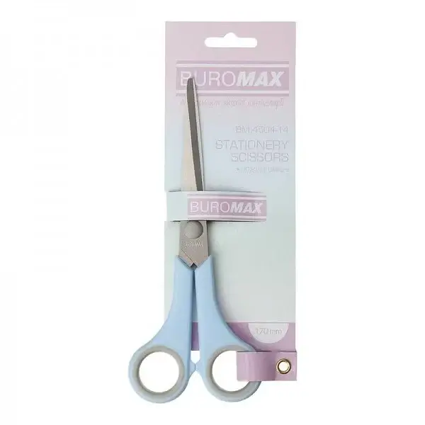 Ножиці офісн. "Buromax" Pastel №BM.4504-14 17см гумові вставки