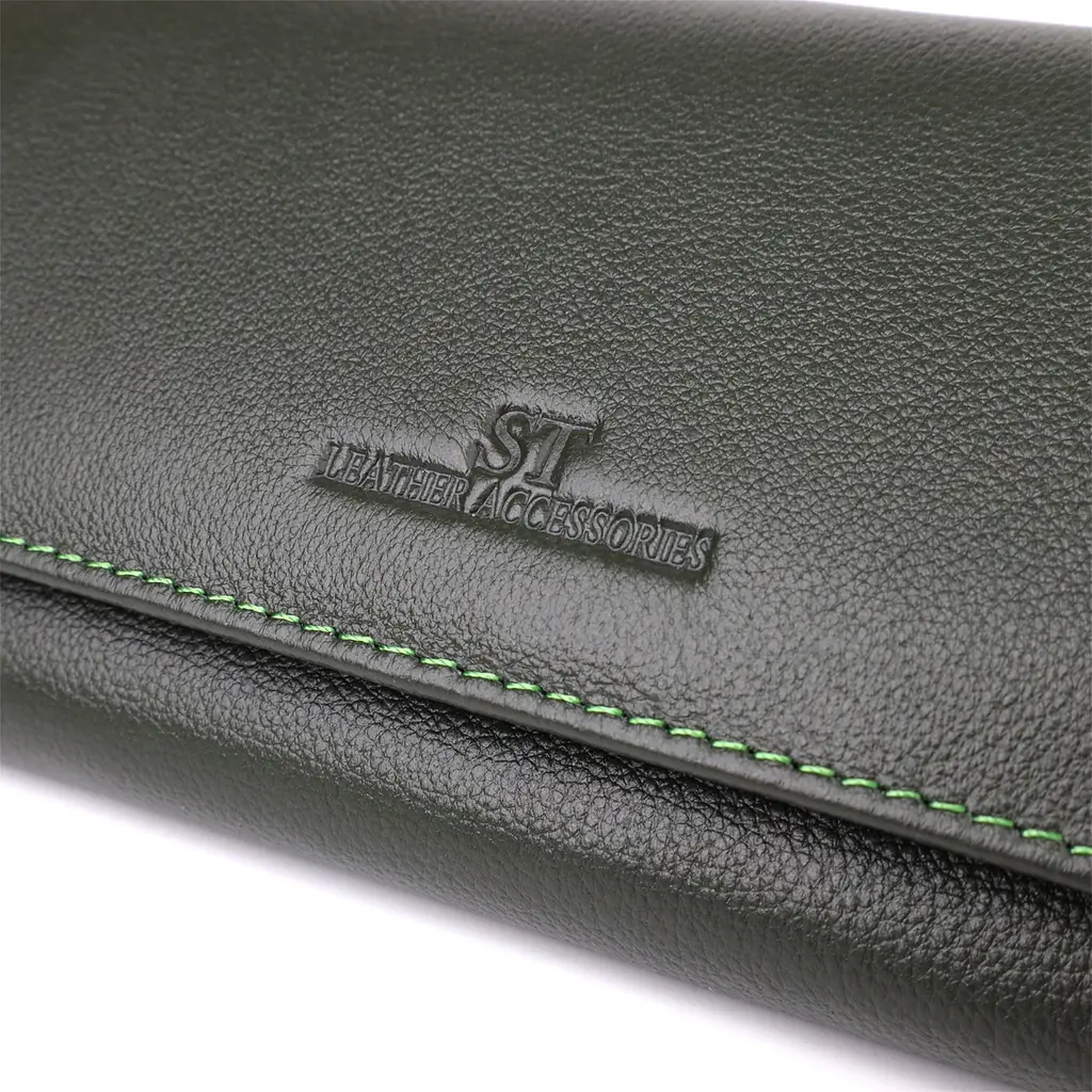 Горизонтальний гаманець у два складення з натуральної шкіри ST Leather 18.5х9.5х2.5 см acs0029644 - фото 5
