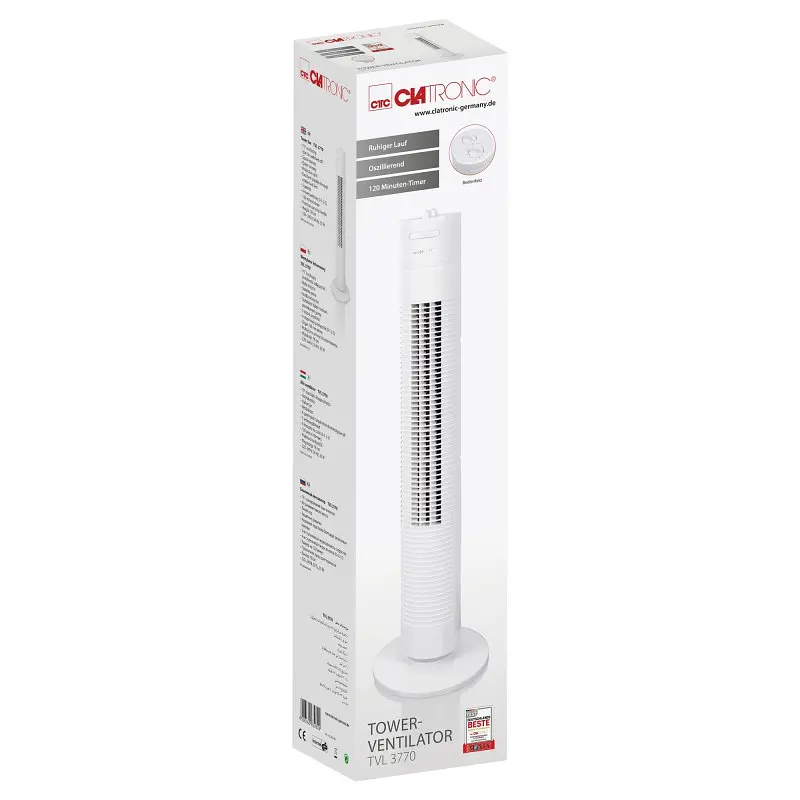 Вентилятор колонный Clatronic TVL 3770  78cm, мощность 35вт, белый - фото 3
