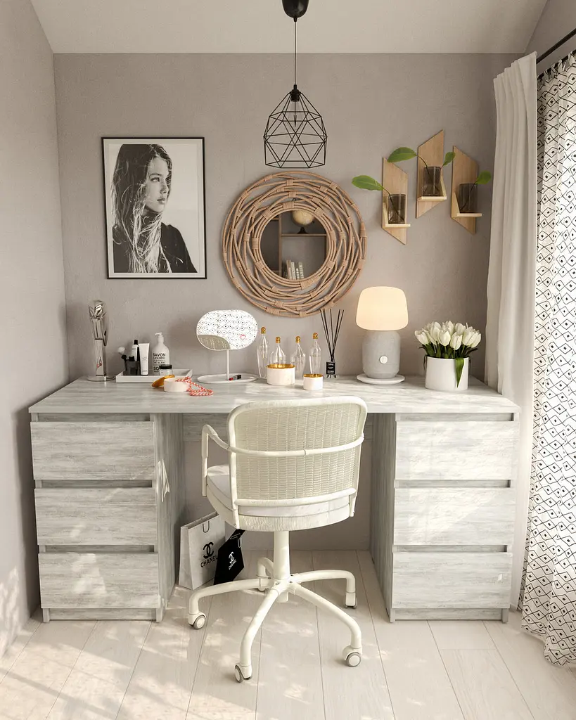 Стіл комп'ютерний з двома тумбами на 6 ящиків, письмовий стіл з ДСП FT-228 - фото 7