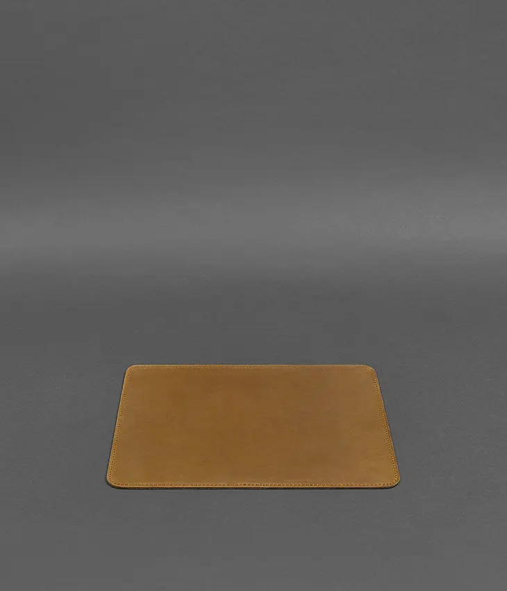 Коврик для мышки из натуральной кожи 1.0 желтый Crazy Horse - фото 2