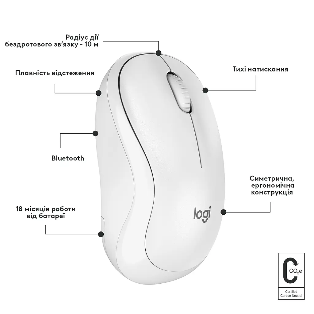 Компьютерная мышь Logitech M240 Silent Bluetooth Off White teh0022037 - фото 3