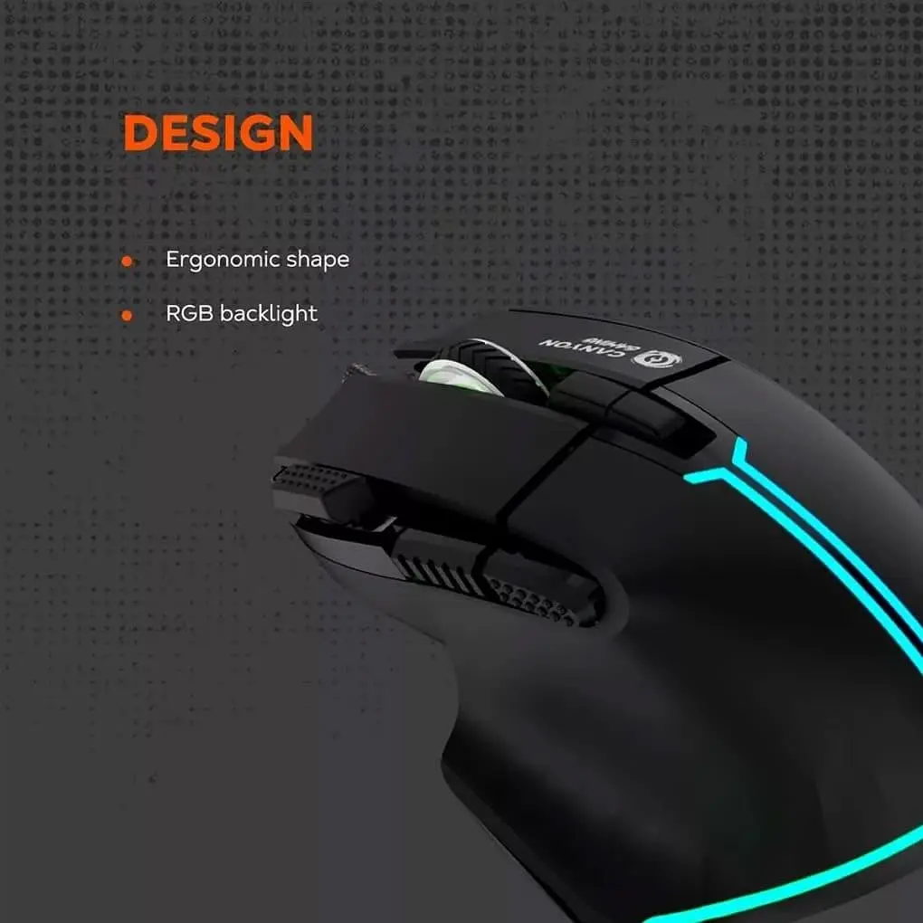 Миша Canyon mouse Fortnax GM-636 RGB 9buttons Wired White (CND-SGM636W) - фото 9