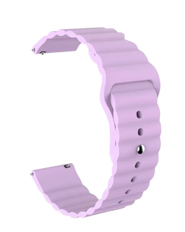 Ремінець BeWatch для Samsung Galaxy Watch 42/3 41 мм/Active/Active 2 силіконовий 20 мм Wave Лавандовий (1010703) - фото 3