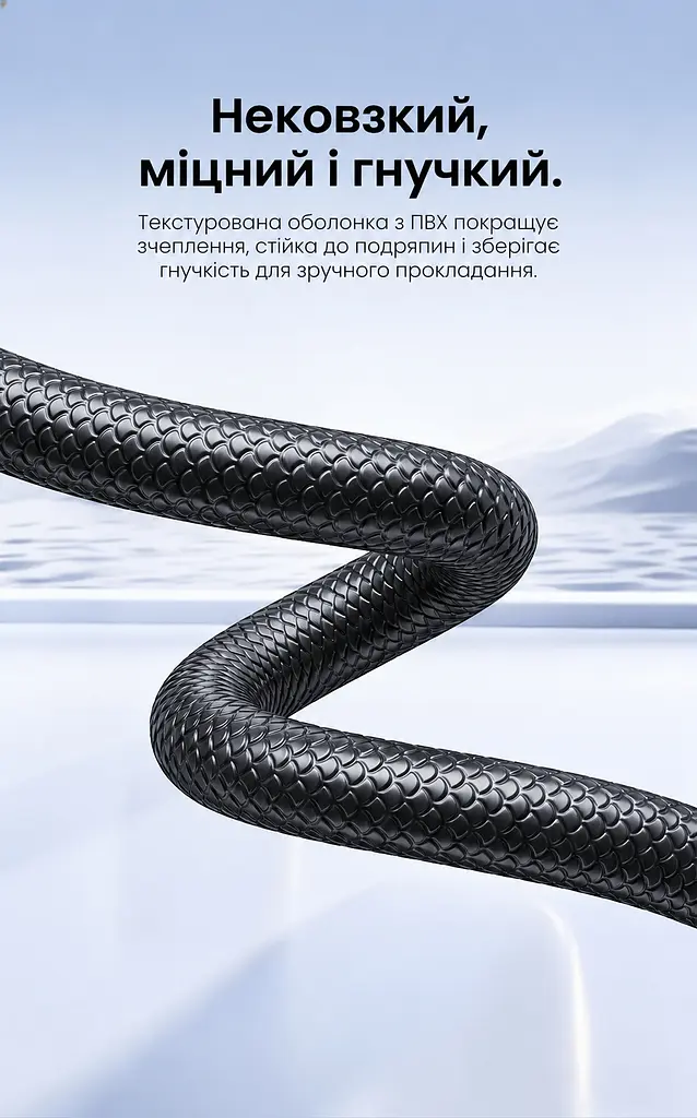 Мережевий патч-корд Ethernet Vention 8 м LAN-кабель Cat6A UTP до 10 Гбіт/с штекери RJ45 8P8C з обох кінців хрестоподібний розділювач пар для зменшення перехресних перешкод текстурована гнучка PVC-оболонка гнучкі язички фіксації для зручного від’єднання чорний із напівпрозорими синіми корпусами конекторів (ISCBK) - фото 5