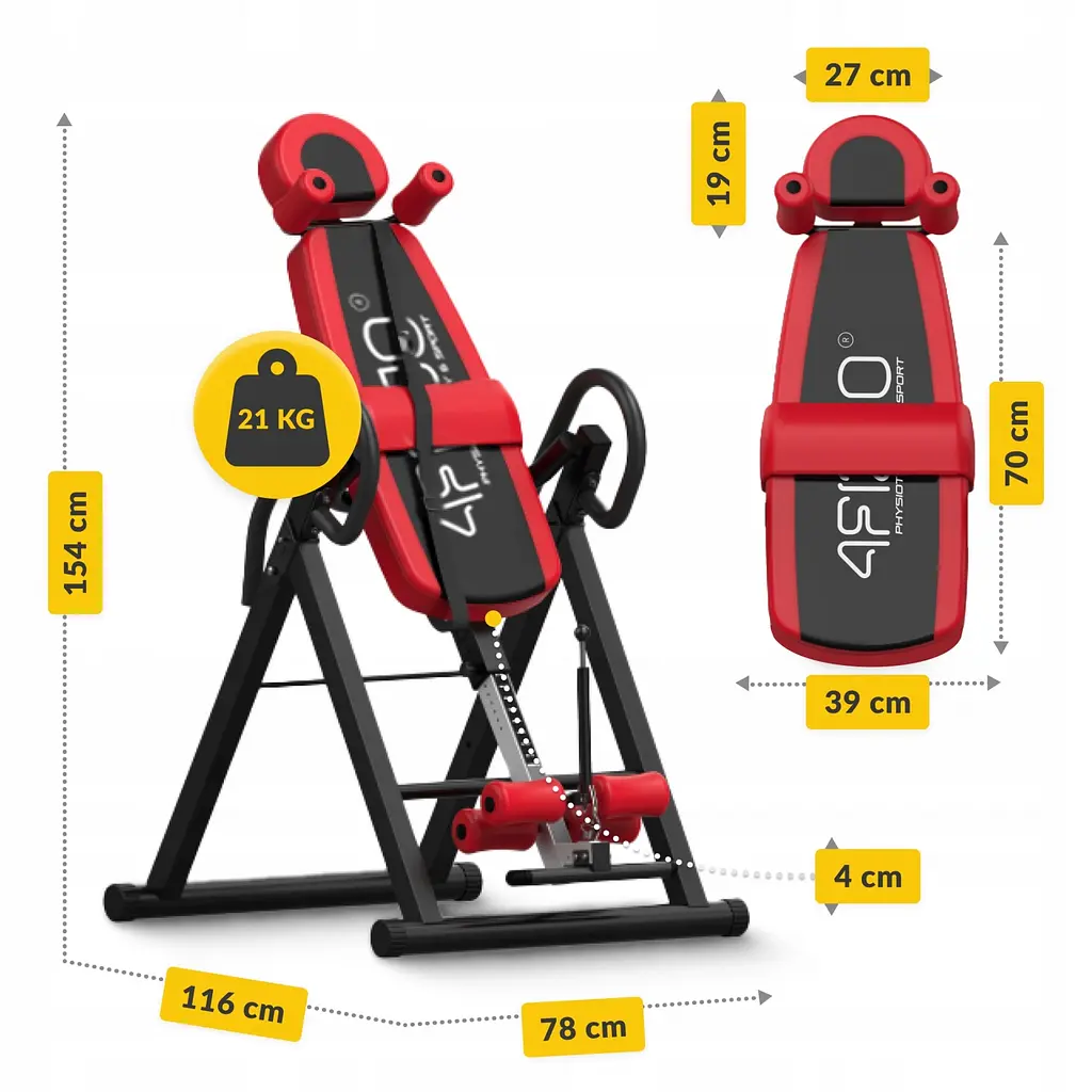 Стіл інверсійний 4FIZJO регульований 4FJ0654 Black/Red (P-5905973401944) - фото 2