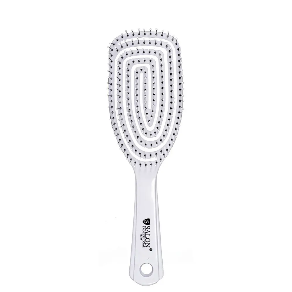 Щітка для волосся масажна Salon Professional продувна спіральна, біла - фото 6