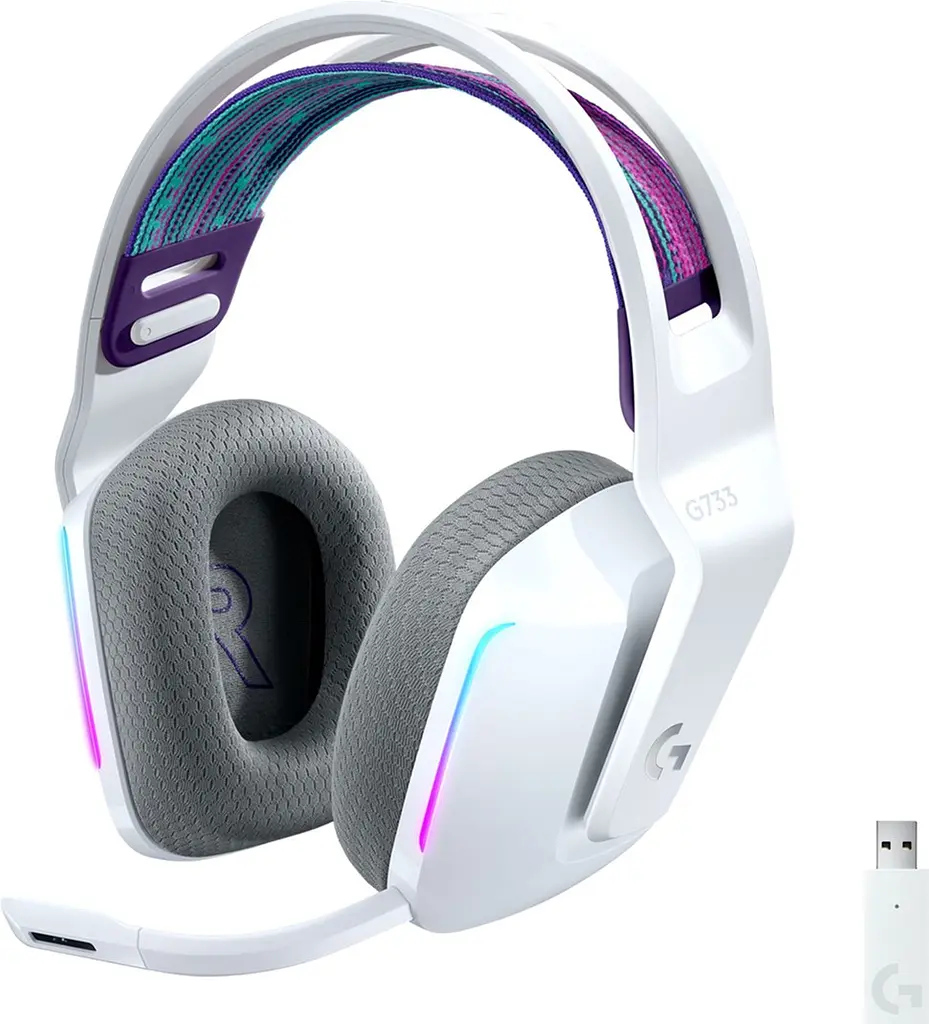 Гарнітура Logitech G733 Lightspeed Wireless RGB білий (6617182) - фото 4