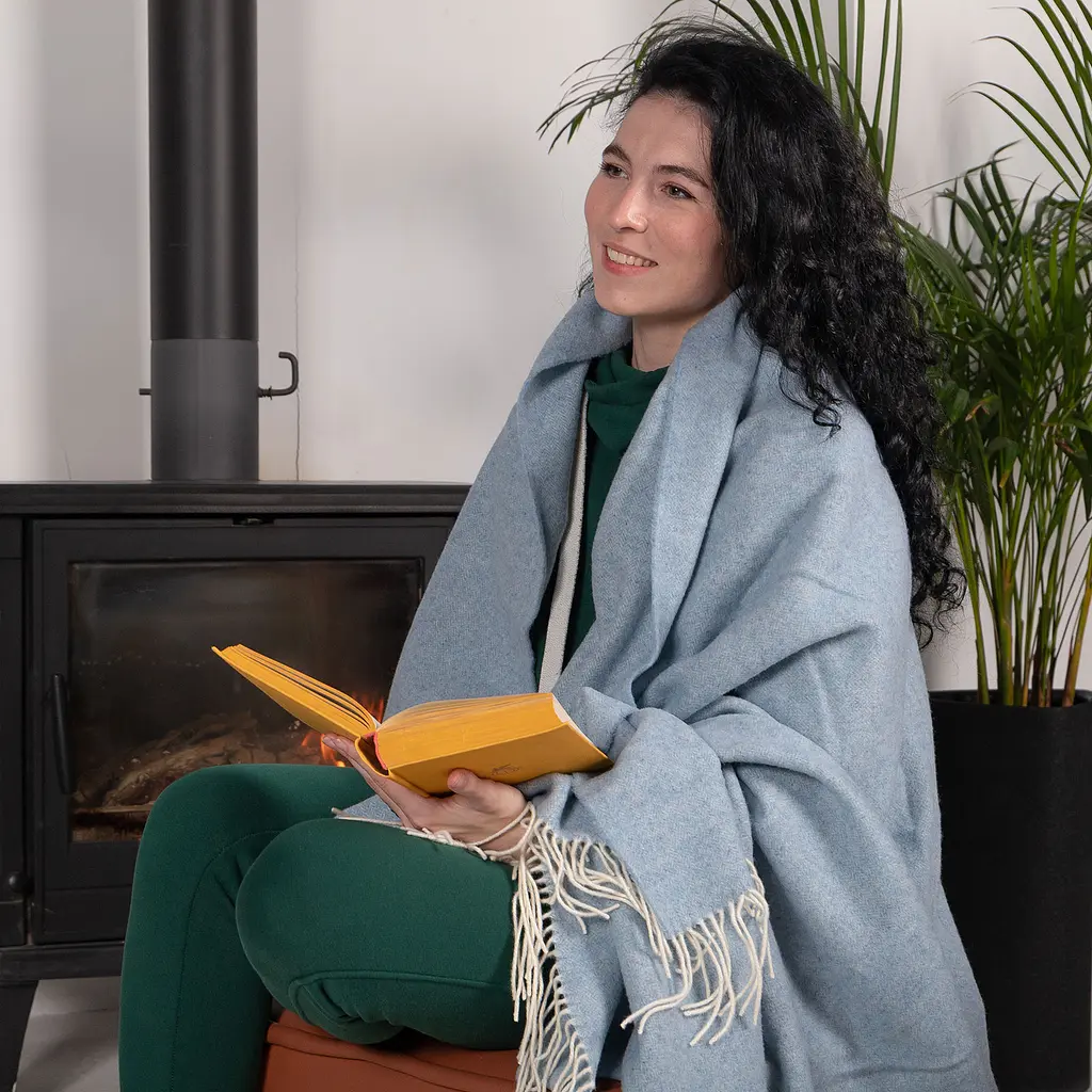 Плед Love You кашеміровий 140x200 см блакитний (4447) - фото 4