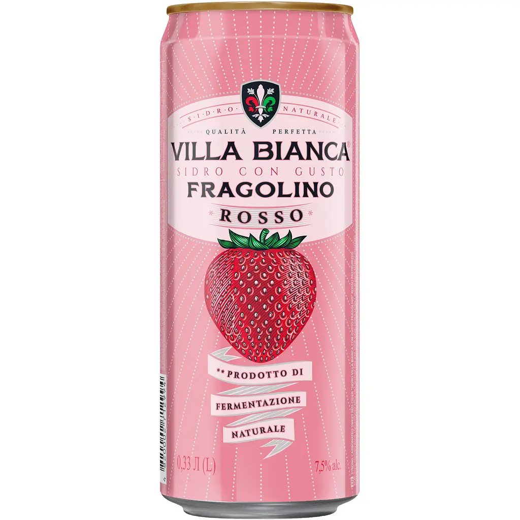 Упаковка сидру Villa Bianca Fragolino Rosso 7-8.5% 7.92 л з/б (0.33 л х 24 шт.) - фото 2