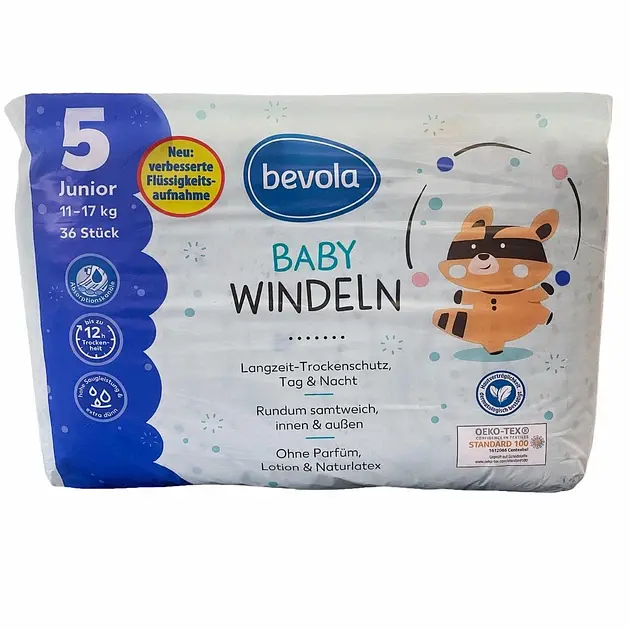 Підгузки Bevola Baby 5 Junior (11-17 кг), 36 шт