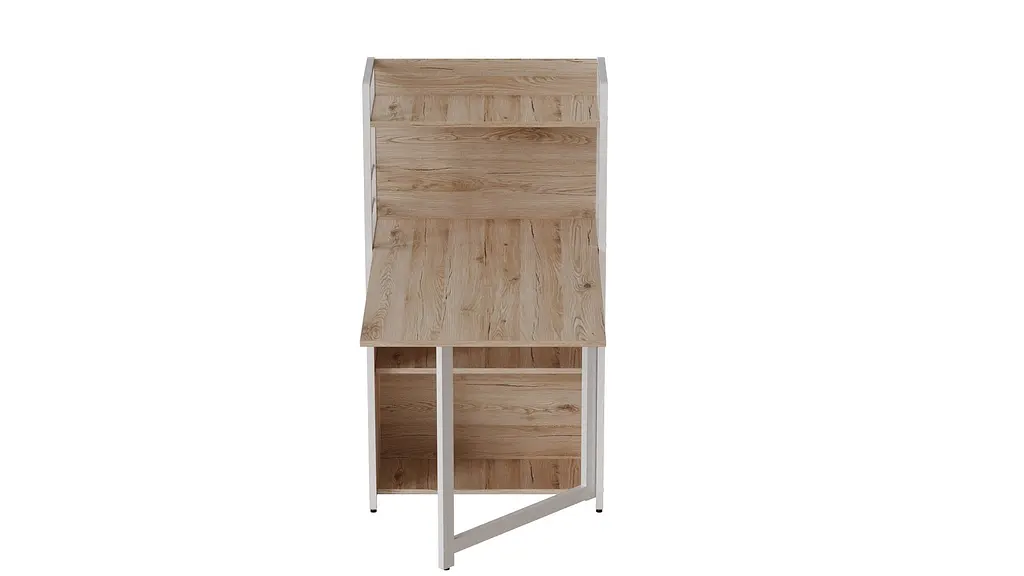Стіл книжка з етажеркою Практик 1 Ferrum-decor 1200x640x990 Білий метал ДСП Дуб Сан-Марино 16 мм (FRD-104619) - фото 3