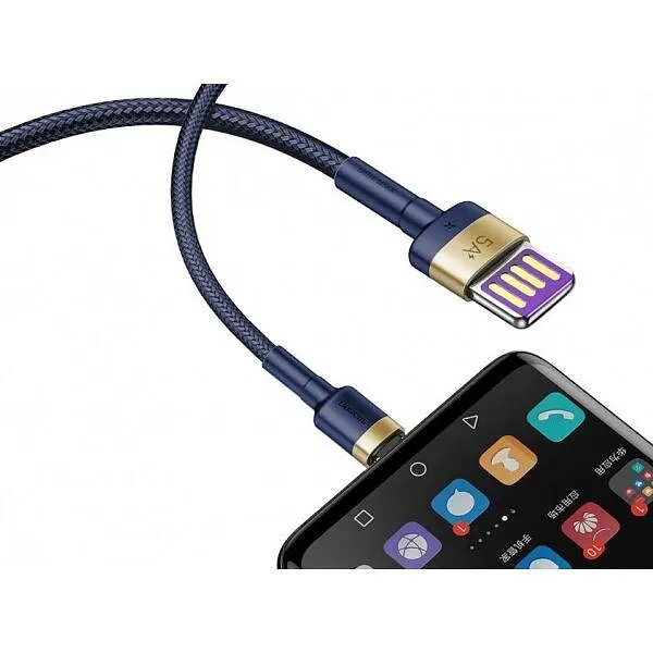 Кабель Baseus Cafule HW Quick Charging Cable USB to Type-C 40W 1m CATKLF-PV3 Blue-Gold - фото 4