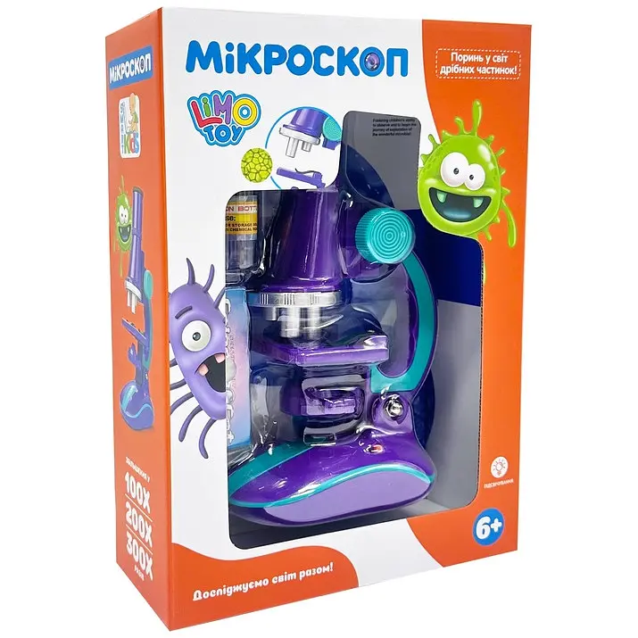 Дитячий навчальний мікроскоп Limo Toy з аксесуарами та підсвіткою, збільшення 100–300 крат, набір юного дослідника - фото 8