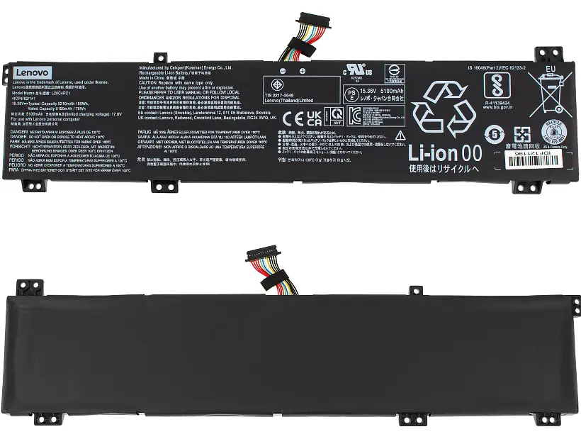 Акумулятор Lenovo L20M4PC1 (Legion 5 Pro 16ITH6H, 15ACH6, 15ITH6, ) 15.36V 5210 mAh 80Wh Black (5B11B48825) - фото 2