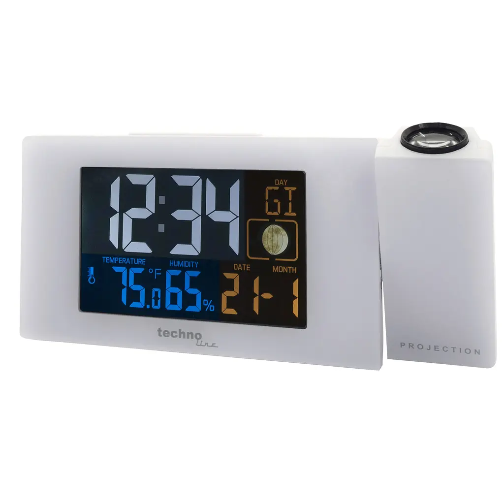 Годинник проекційний Technoline WT537 White (WT537), Білий - фото 2