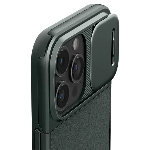 Чохол із захистом камери Spigen Optik Armor (MagFit) Abyss Green для iPhone 15 Pro (ACS06739) - фото 4