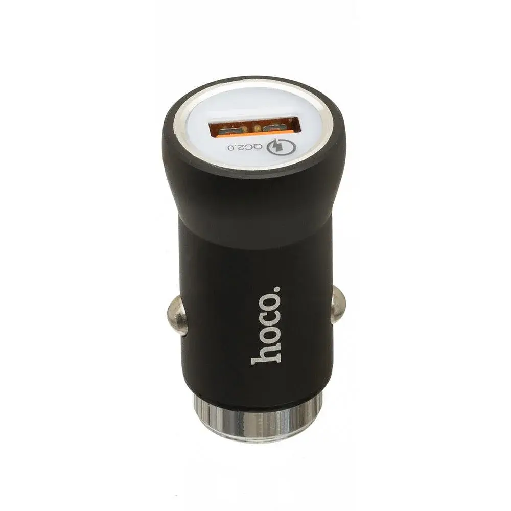 Адаптер автомобильный - зарядное устройство для Hoco Z4 1*USB 2 А, QC2.0 черный - фото 2