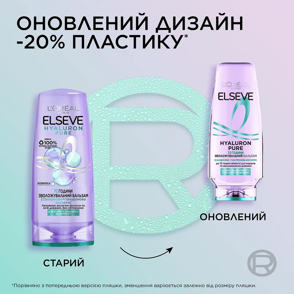 Увлажняющий бальзам для волос L'Oreal Paris Elseve Hyaluron Pure подверженых к жирности 200 мл - фото 4
