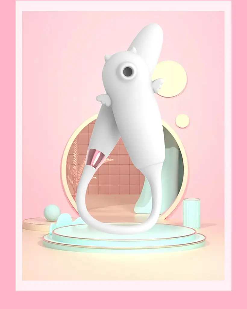 Вакуумний стимулятор клітора з вібрацією B - Series Lyla Viola Dual Purpose білий - фото 6