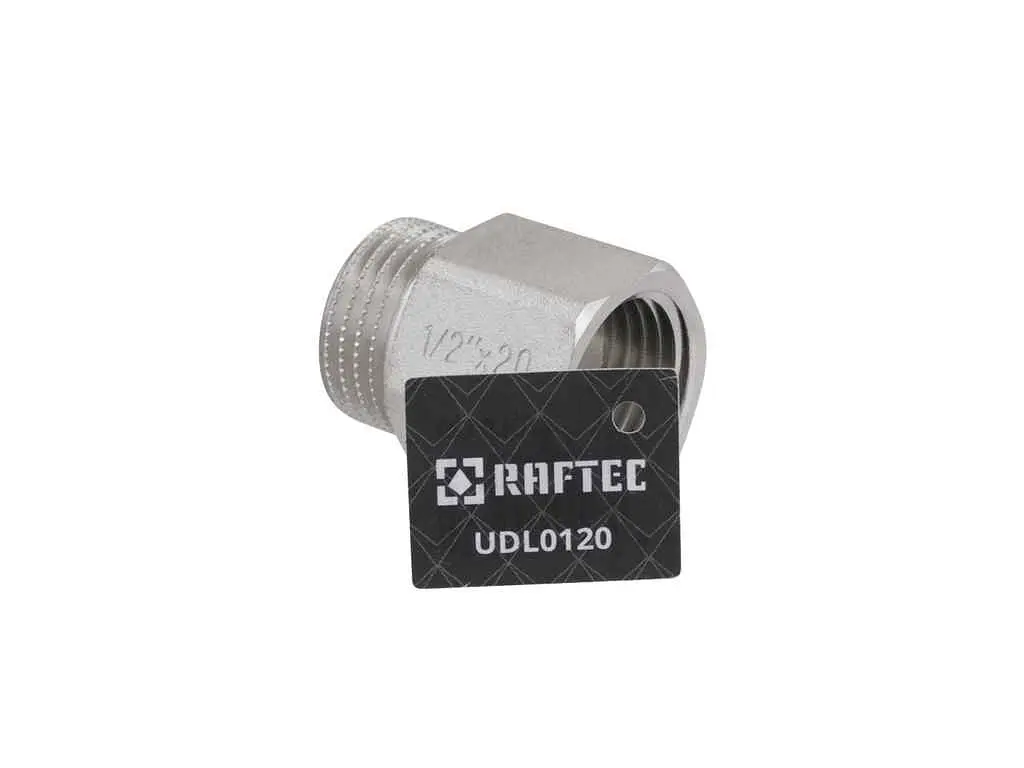 Подовжувач RAFTEC 1/2" 20 мм, ЗВ, DN 15, зовні під ключ, нікель, UDL0120 - фото 3