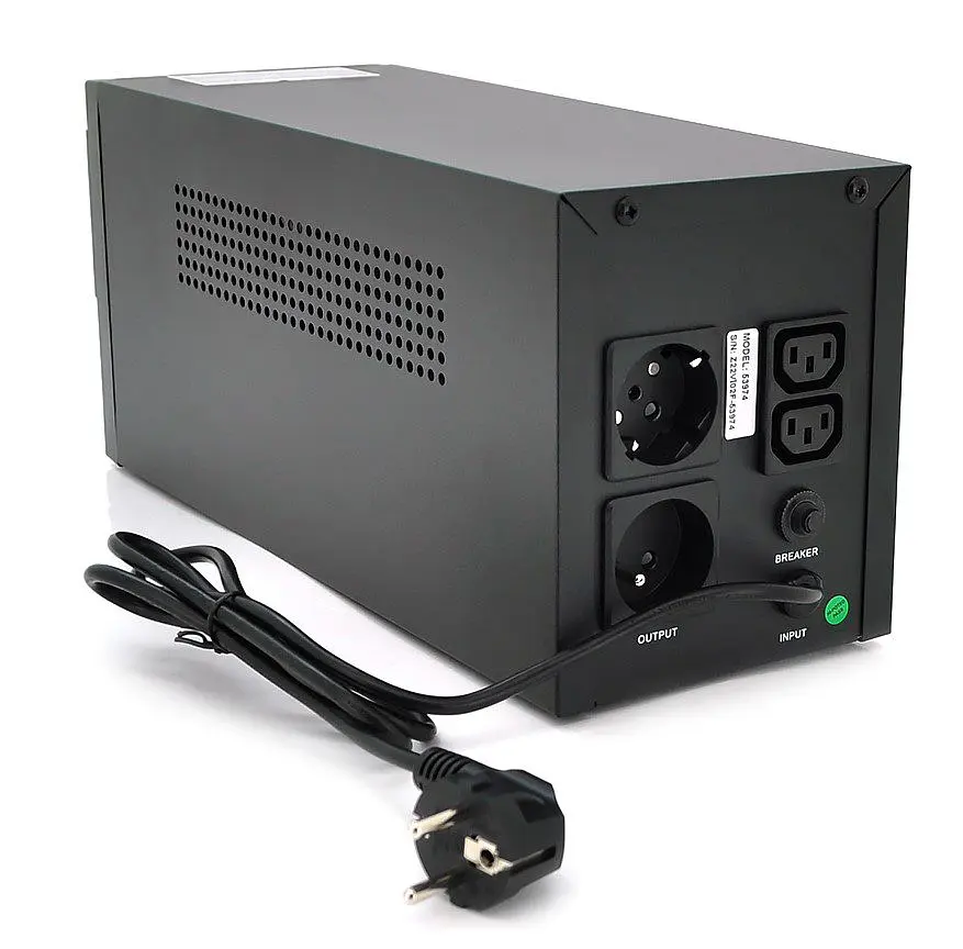 Источник бесперебойного питания Qoltec QLT1500 900W Proxima-L, LED, AVR, 3st, 2xSchuko socket, 2x12V9Ah - фото 3