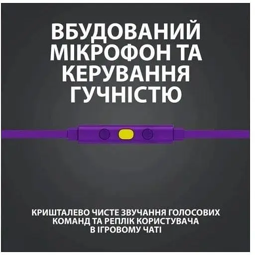 Гарнітура ігрова Logitech G333 Gaming Earphones для геймерів фіолетова (981-000936) - фото 8
