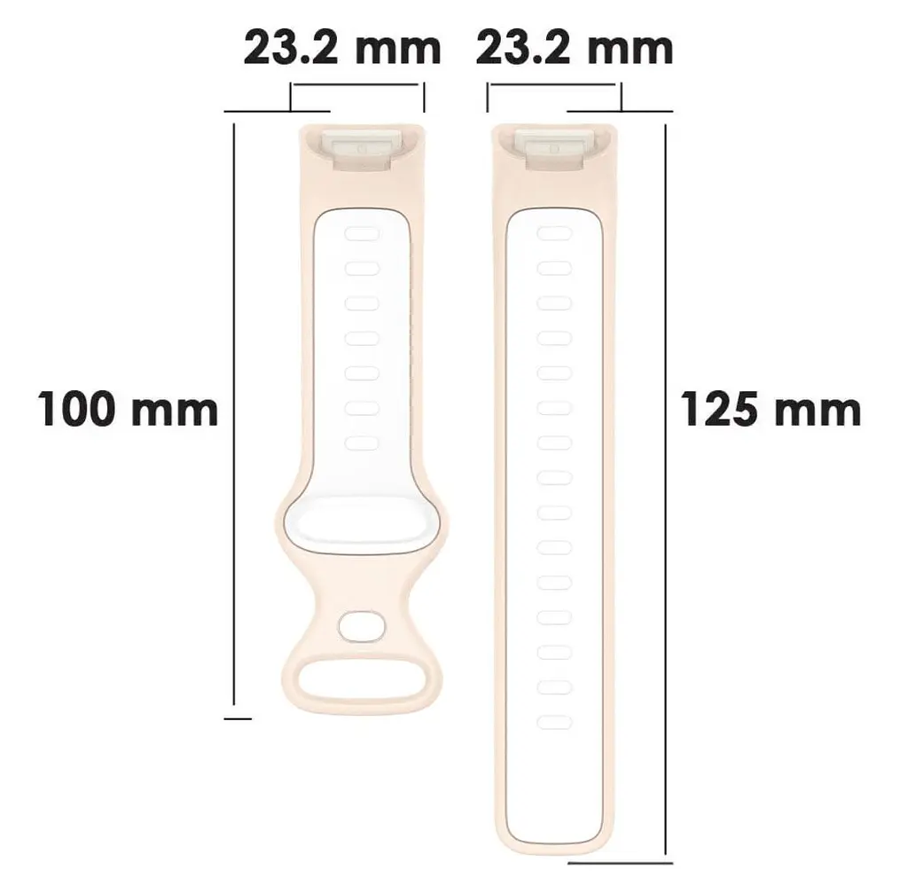 Силиконовый ремешок Primolux Sport для фитнес браслета Fitbit Charge 5/Charge 6 Pink White/размер М - фото 6