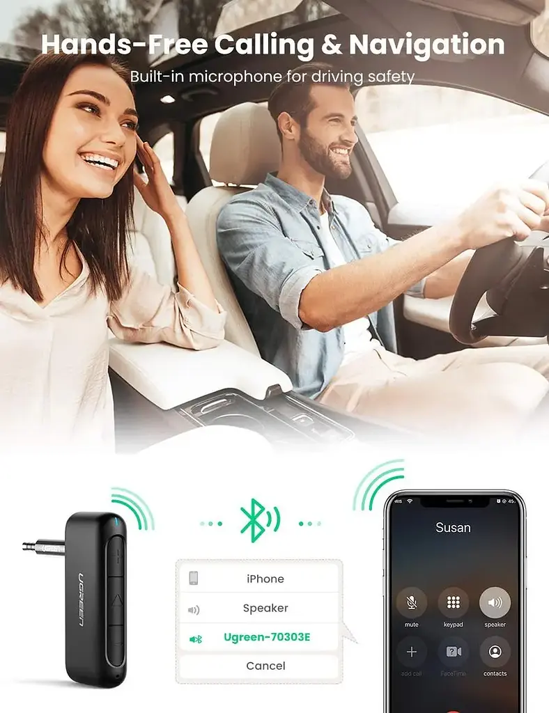 Bluetooth-ресивер UGREEN CM276 Bluetooth 5.0 Receiver Audio Adapter (UGR-70303) - фото 4