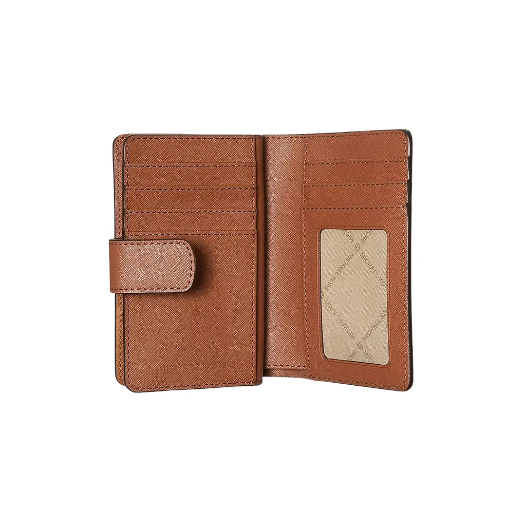 Жіночий шкіряний гаманець MICHAEL KORS Medium Crossgrain, коричневий - фото 2