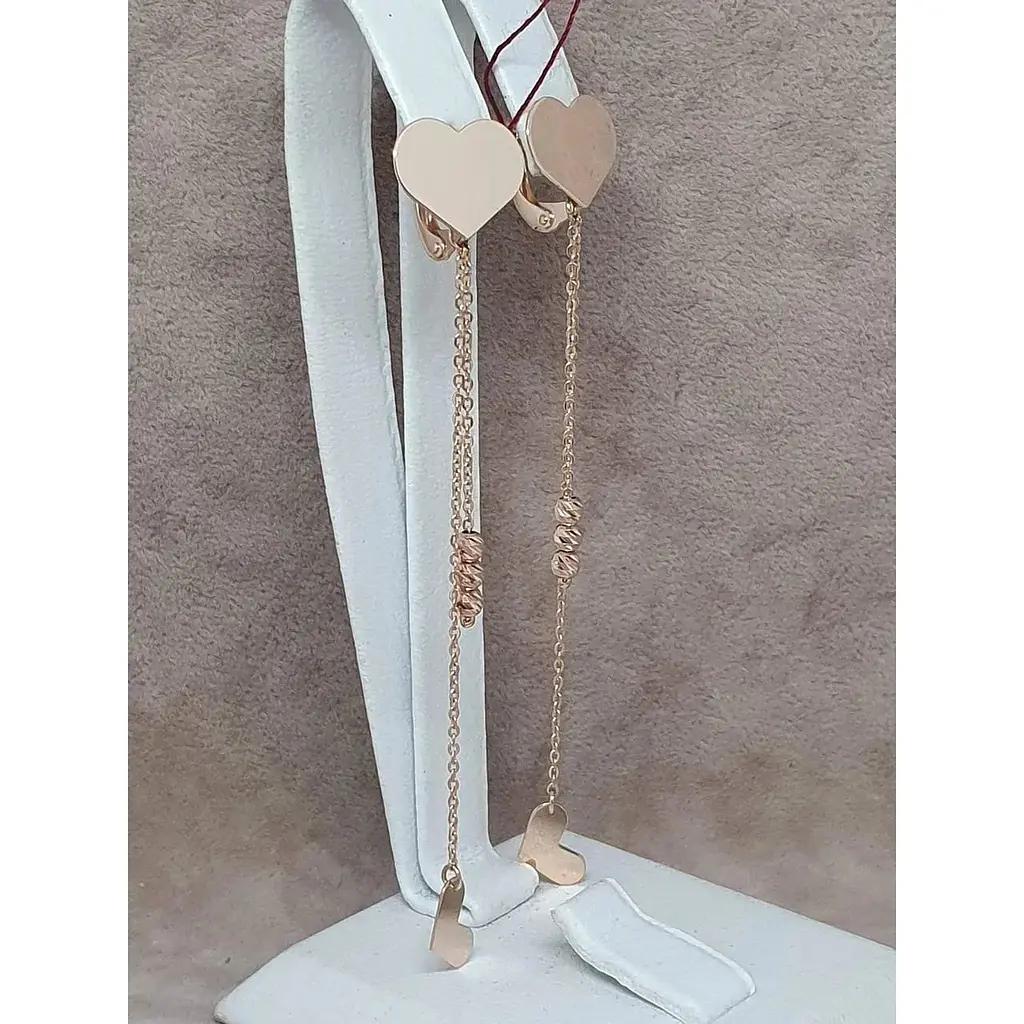 Золоті сережки-підвіски Tango Сердечки. 470586 - фото 4