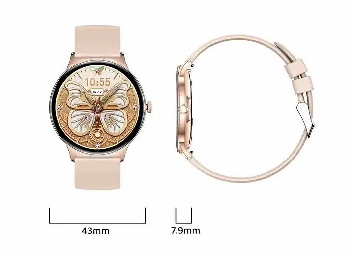 Смарт-часы Smart Watch V89 Gold 2 ремешка силиконовый и металлический - фото 3