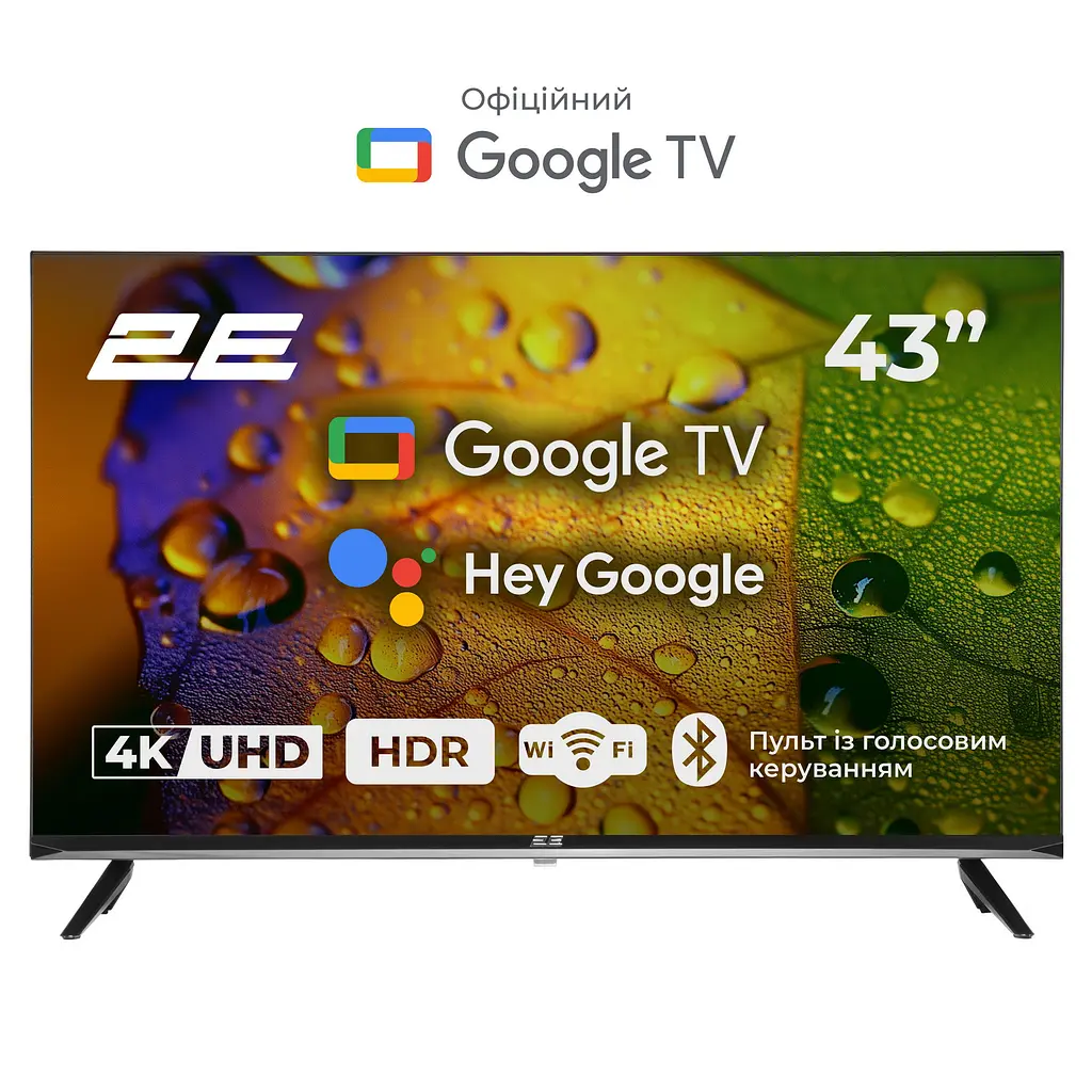2E Телевизор 43" LED 4K 60Hz Smart Google TV Black - фото 2