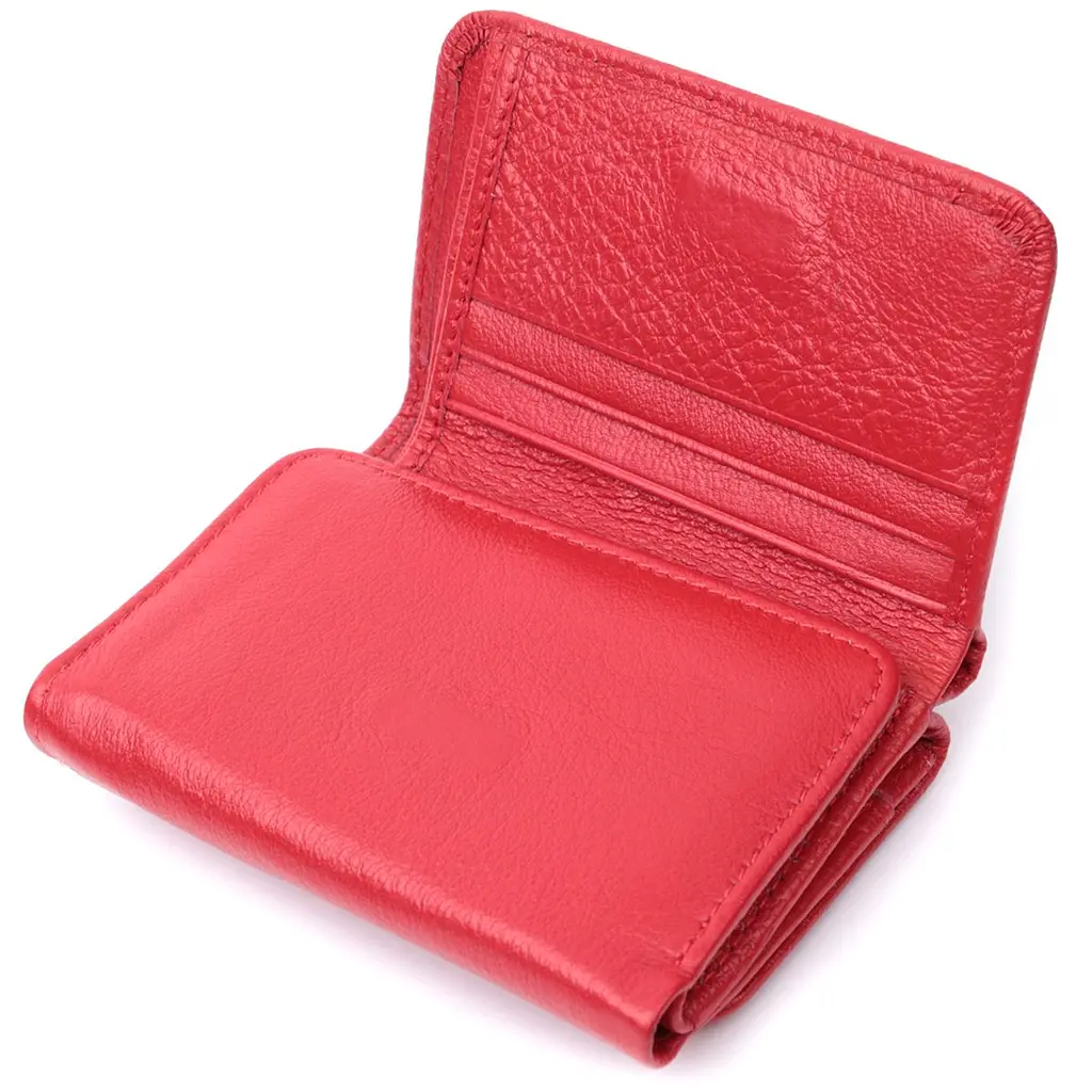 Жіноче портмоне з монетницею із натуральної шкіри ST Leather 22727 червоне - фото 10