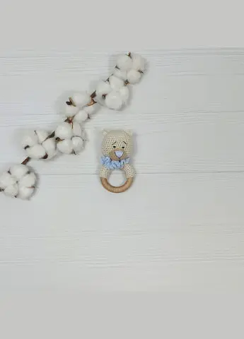Брязкальце ручної роботи "Ведмедик" a.l.babybox Св Беж-блакитний
