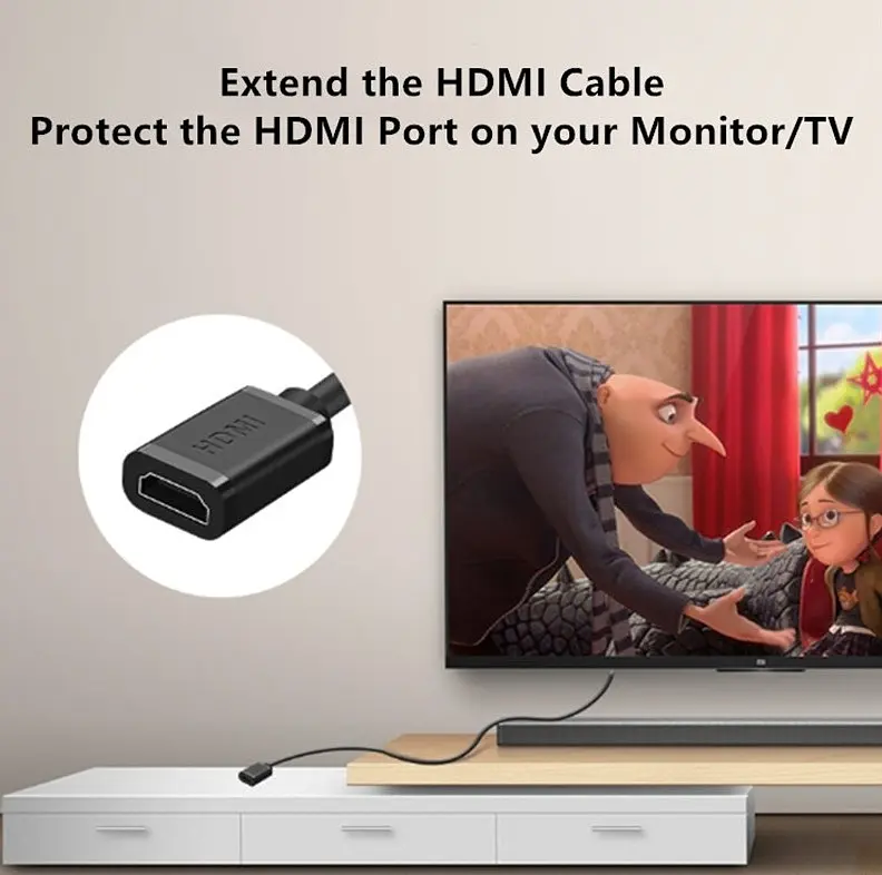 Подовжувач HDMI (тато) — HDMI (мама) VEGGIEG HF-1 1m, v2.0, OD-7.0mm - фото 4